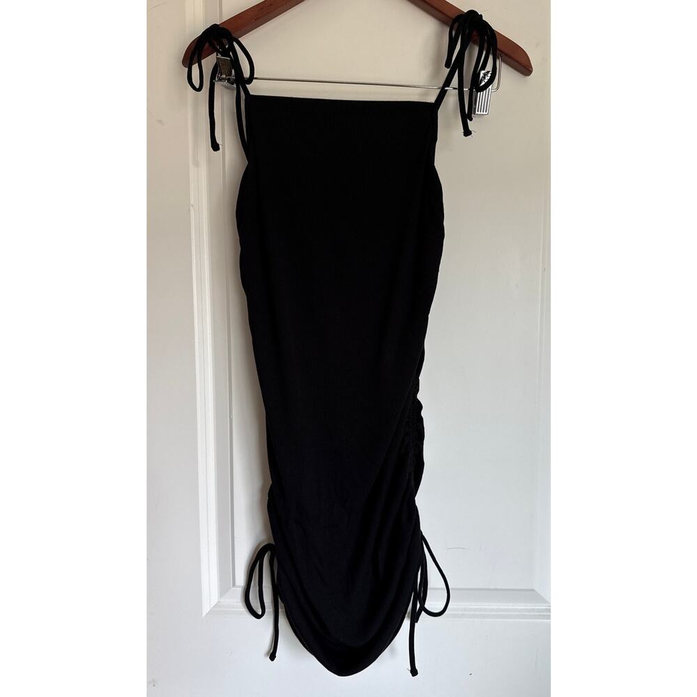 B.B. Dakota Little Black Dress Ruched Mini Adjustable Bodycon Womens Large - Picture 4 of 9